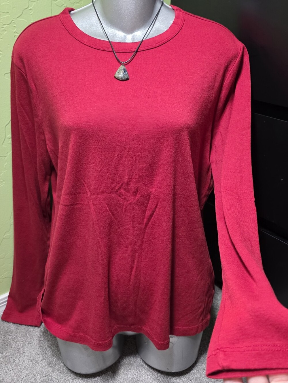 A New Day Long Sleeve Dark Red Shirt Women's Size XL